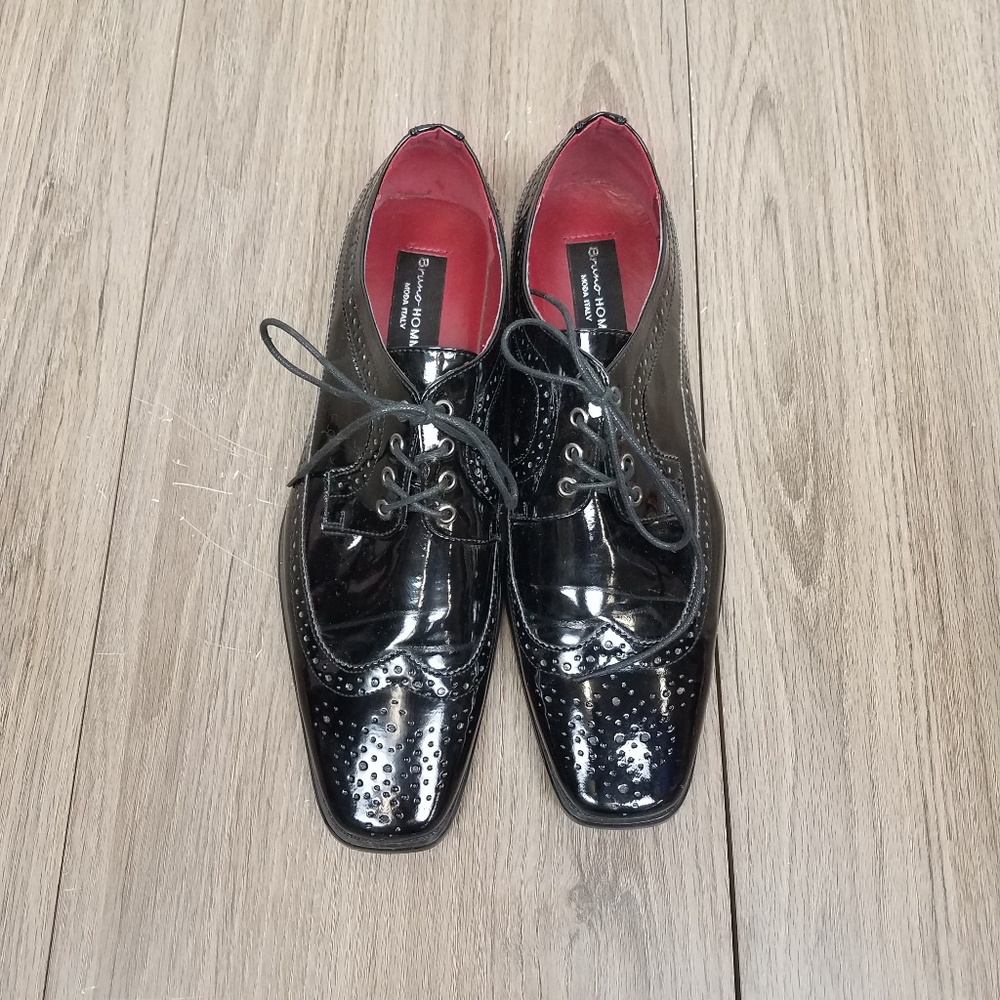 EUC Bruno homme black patent leather  sz 12 shoes